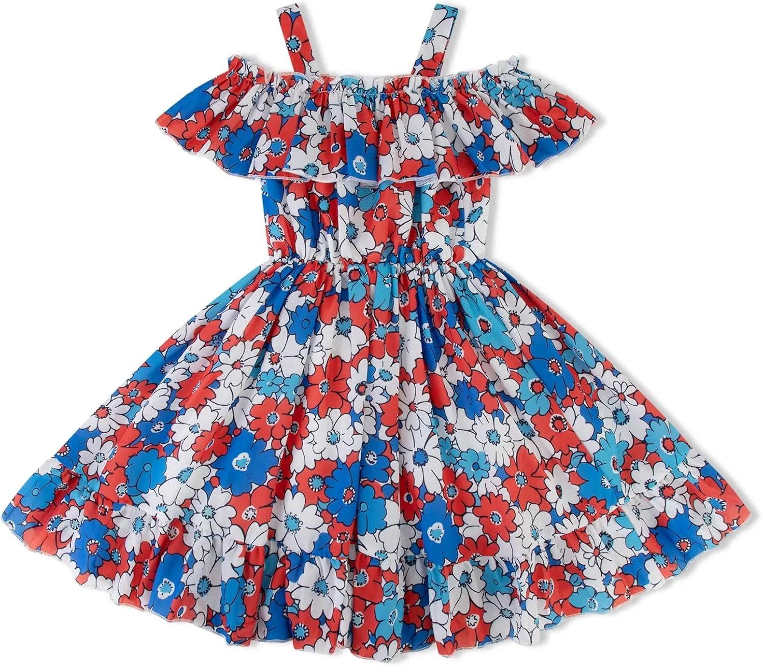 Baby Toddler Girls Dresses Chiffon Off Shoulder Flower Dress Baby Girl Clothes Summer Outfits 1-7 Years