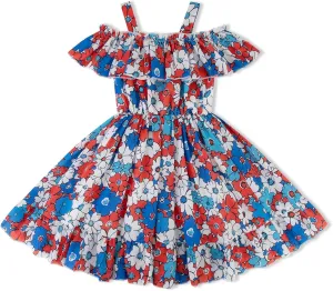 Baby Toddler Girls Dresses Chiffon Off Shoulder Flower Dress Baby Girl Clothes Summer Outfits 1-7 Years