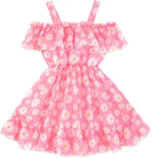 Baby Toddler Girls Dresses Chiffon Off Shoulder Flower Dress Baby Girl Clothes Summer Outfits 1-7 Years