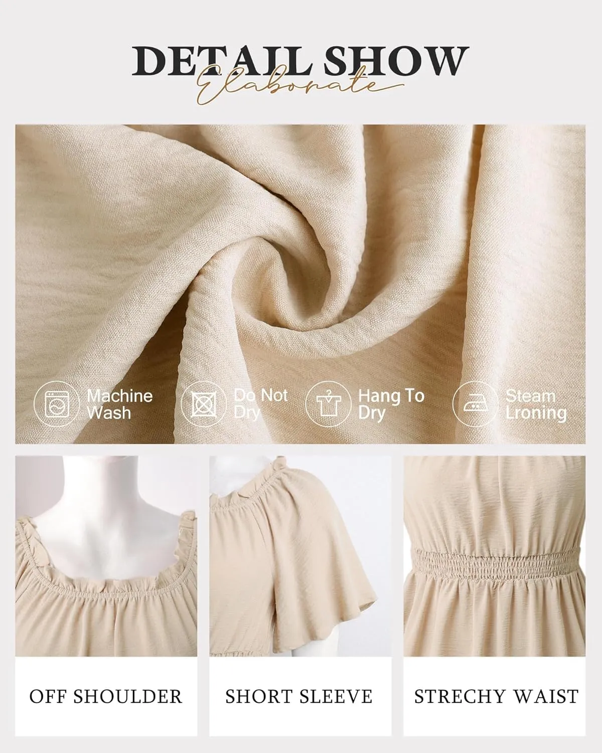 Bebonnie Women's Summer Off The Shoulder Short Sleeve Chiffon Blouse Ruffle Hem Tops