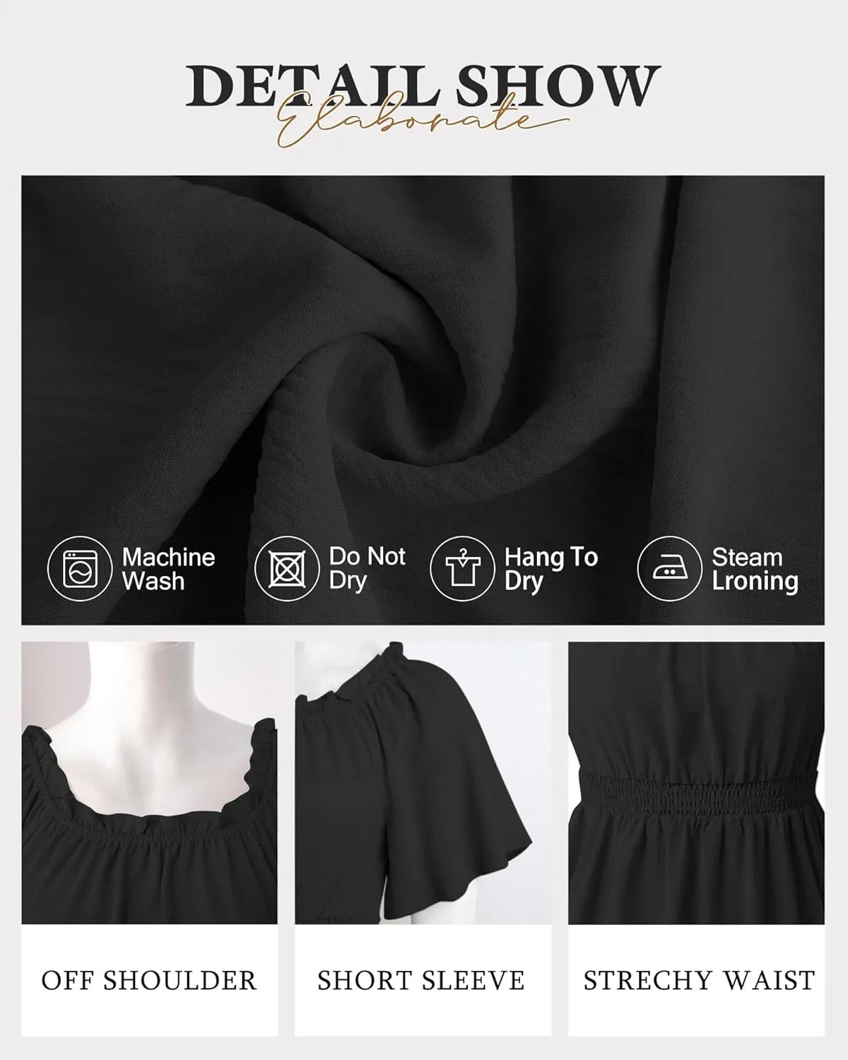 Bebonnie Women's Summer Off The Shoulder Short Sleeve Chiffon Blouse Ruffle Hem Tops