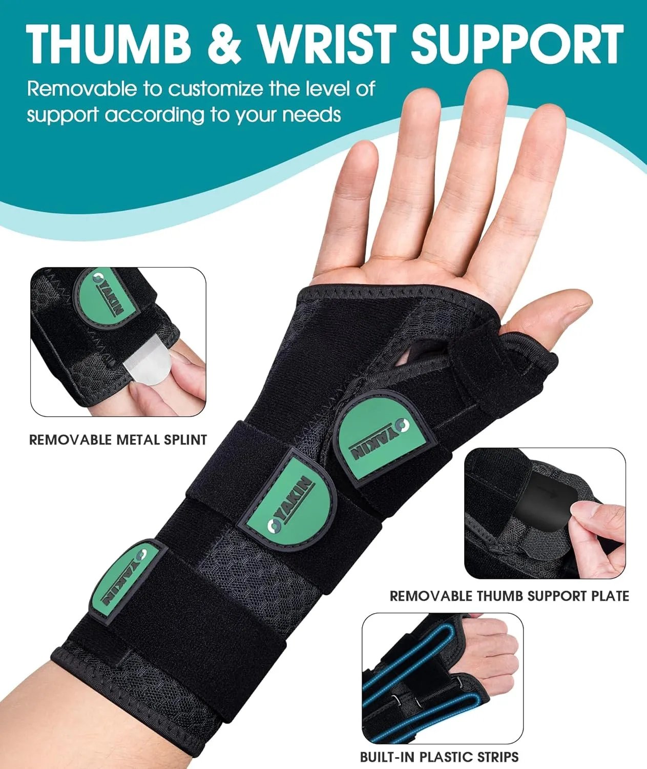 Carpal Tunnel Wrist Brace Night Support, Thumb Brace for De Quervain's Tenosynovitis, Tendonitis, Sprains Trigger Thumb, Arthritis, Thumb Spica Splint Right Hand, Wrist Support Men and Women