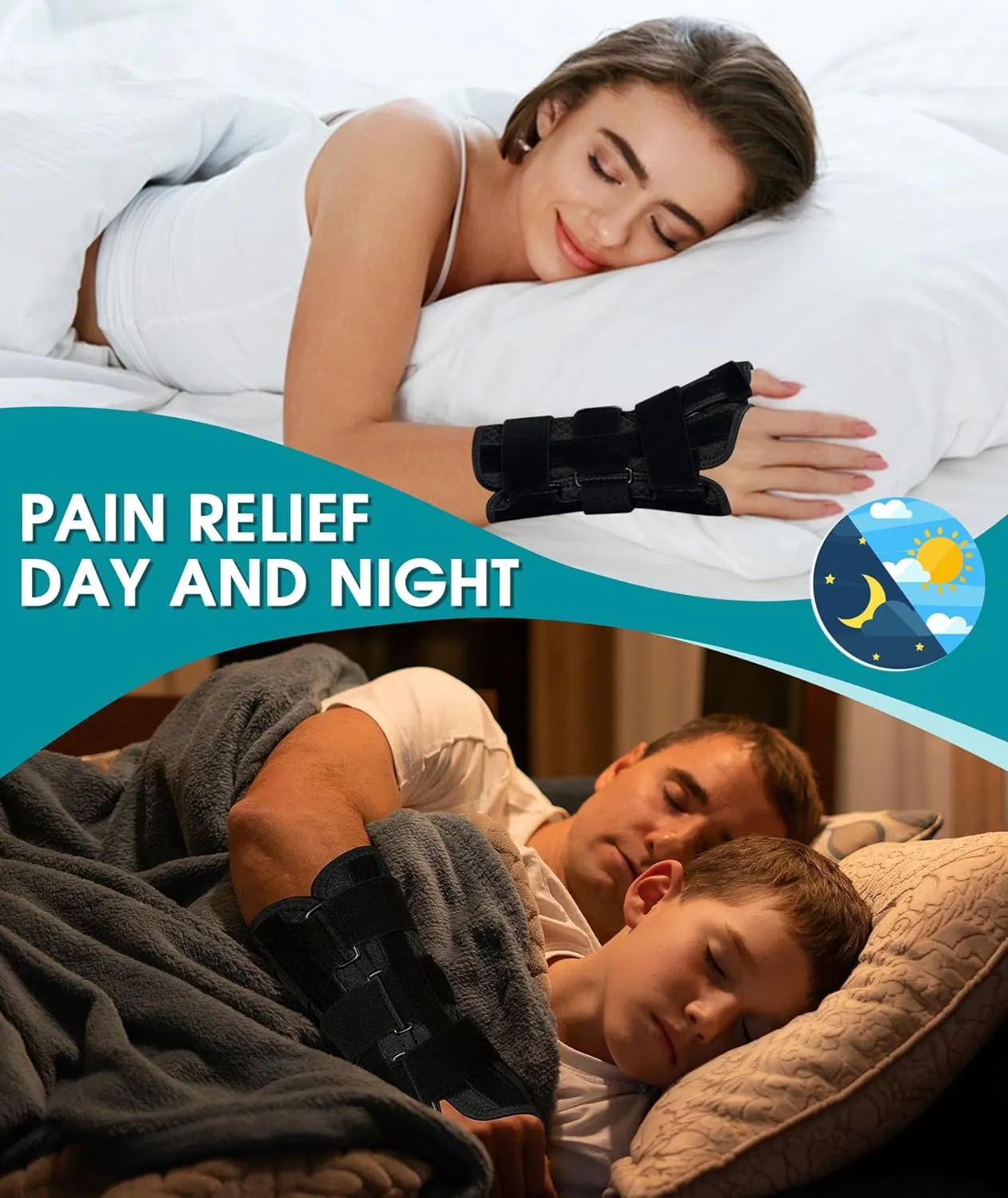 Carpal Tunnel Wrist Brace Night Support, Thumb Brace for De Quervain's Tenosynovitis, Tendonitis, Sprains Trigger Thumb, Arthritis, Thumb Spica Splint Right Hand, Wrist Support Men and Women