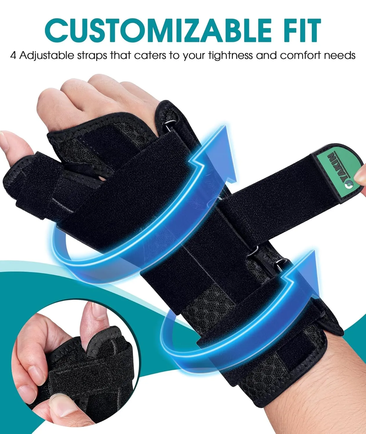 Carpal Tunnel Wrist Brace Night Support, Thumb Brace for De Quervain's Tenosynovitis, Tendonitis, Sprains Trigger Thumb, Arthritis, Thumb Spica Splint Right Hand, Wrist Support Men and Women
