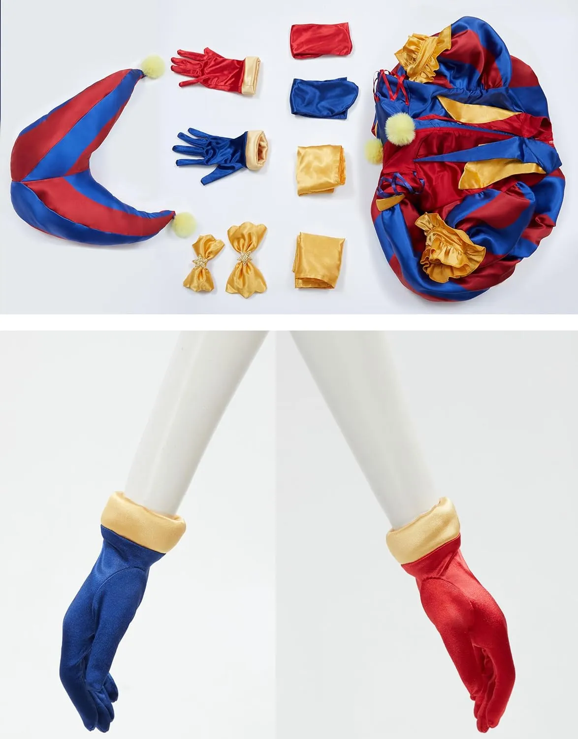 Cosplay.fm Women's Clown Costume Carnival Outfit Jumpsuit and Hat with Gloves and Socks Halloween Costume for Adult Women