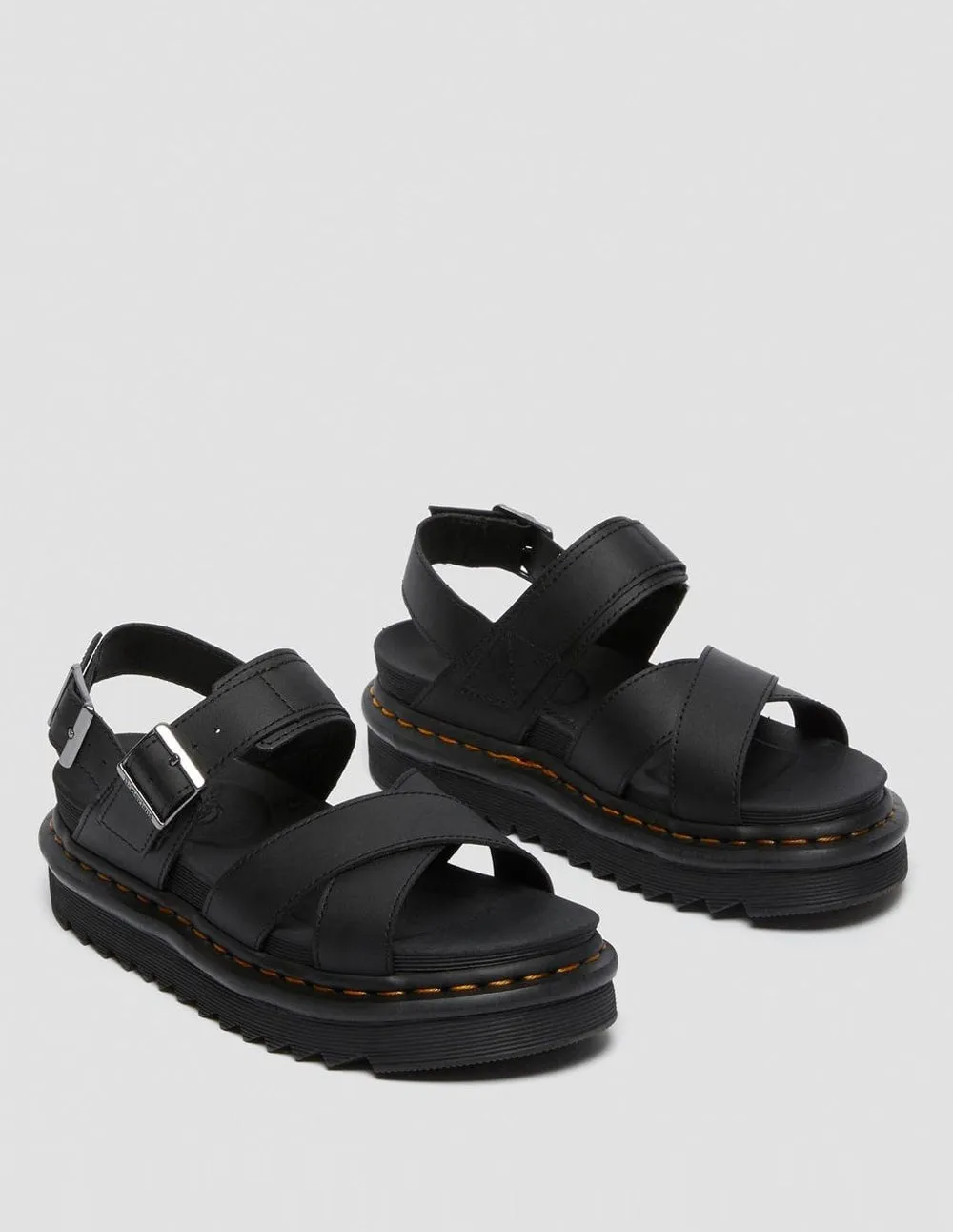 Dr. Martens Voss II Leather Strap Sandals Negras Mujer