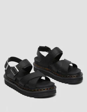 Dr. Martens Voss II Leather Strap Sandals Negras Mujer