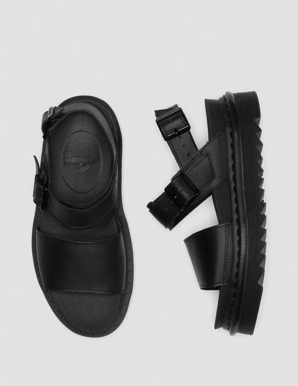 Dr. Martens Voss Leather Strap Sandals Negras Mujer