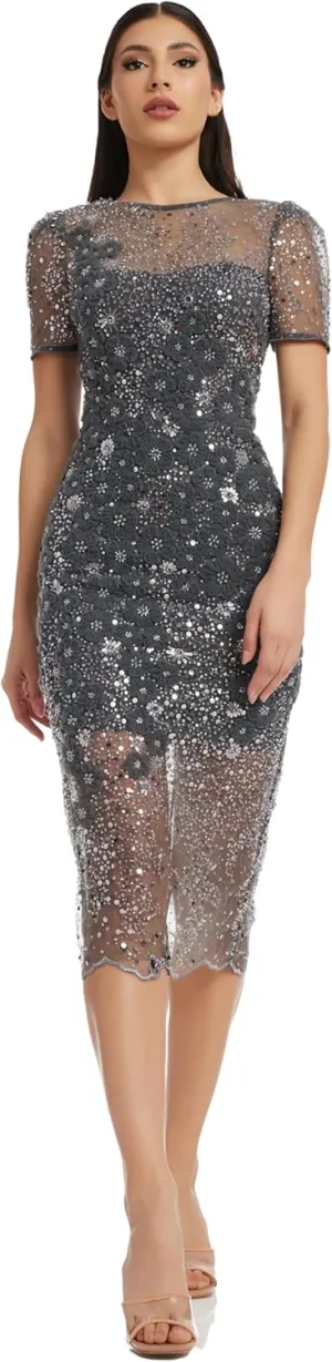 Dress the Population Women's Lia Bodycon Midi Dress
