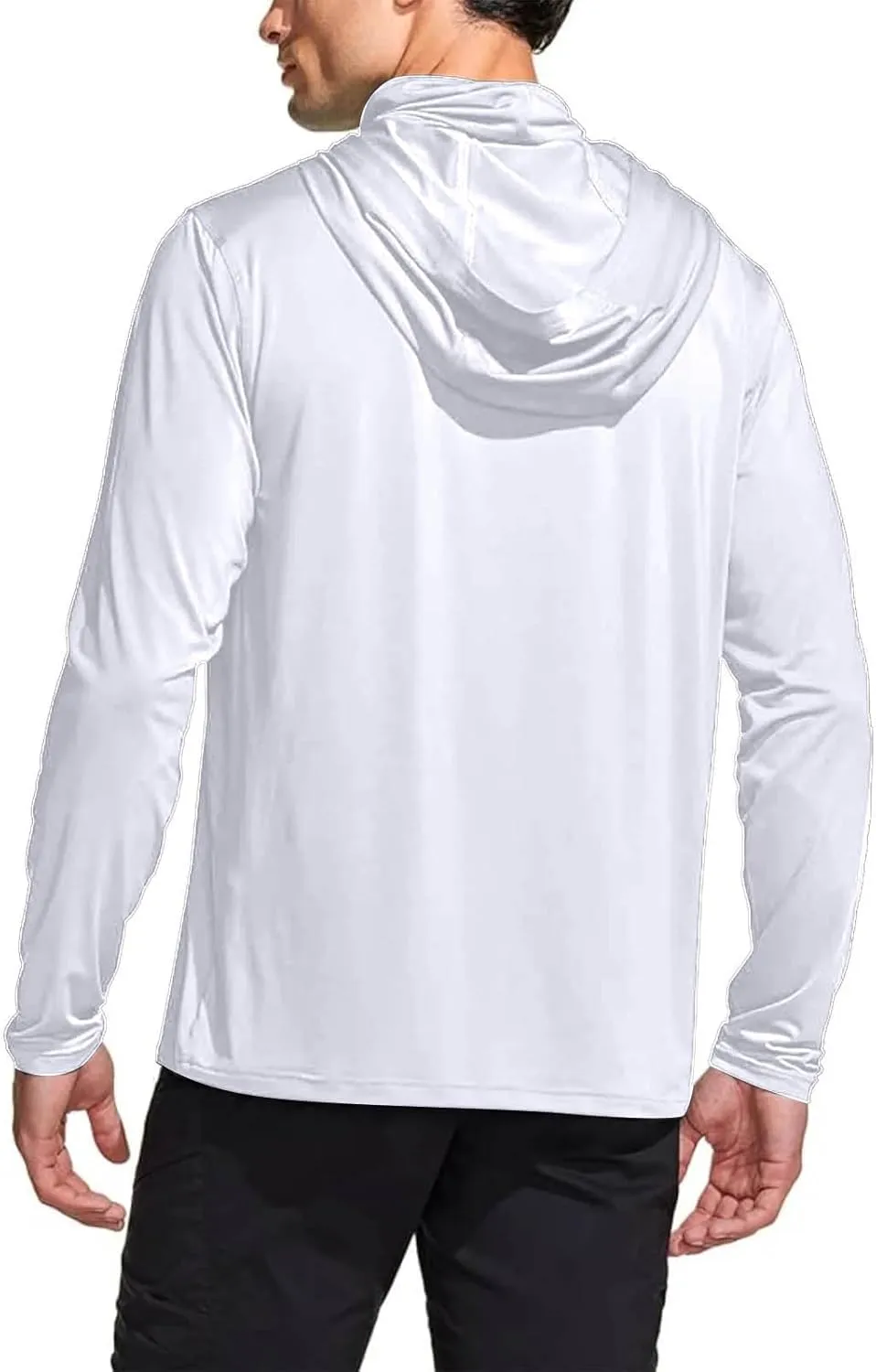 Fishing Shirts for Men UPF 50  Sun Protection Hooded Shirt with Mask Rash Guard Long Sleeve Hiking Cooling Blouses