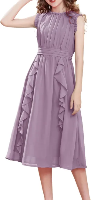 GRACE KARIN Girls Party Dress Ruffle Sleeveless Special Occasion Spring Dresses