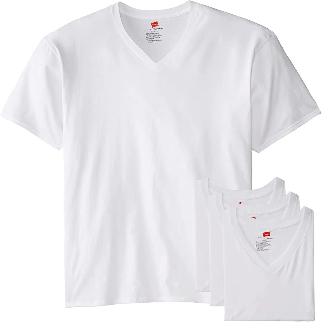 Hanes Mens Tall V-Neck Undershirts ??Tagless 100% Cotton Multipack, Lightweight Base Layer Camisetas para Hombre Alto
