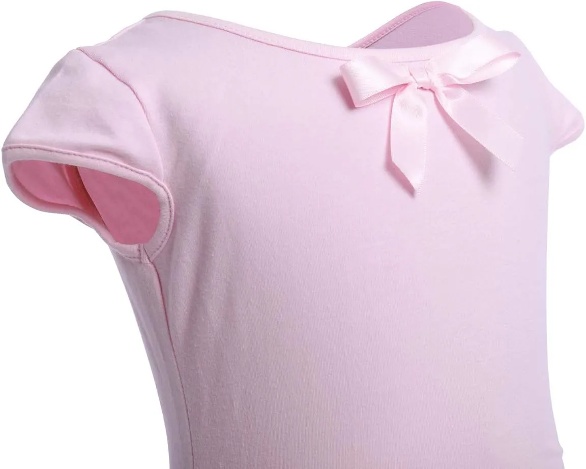 IBAKOM Girls' Raglan Cap Sleeve Leotard for Toddler Kids Gymnastics Dance Ballet Dress High Low Skirted Ballerina Dancewear