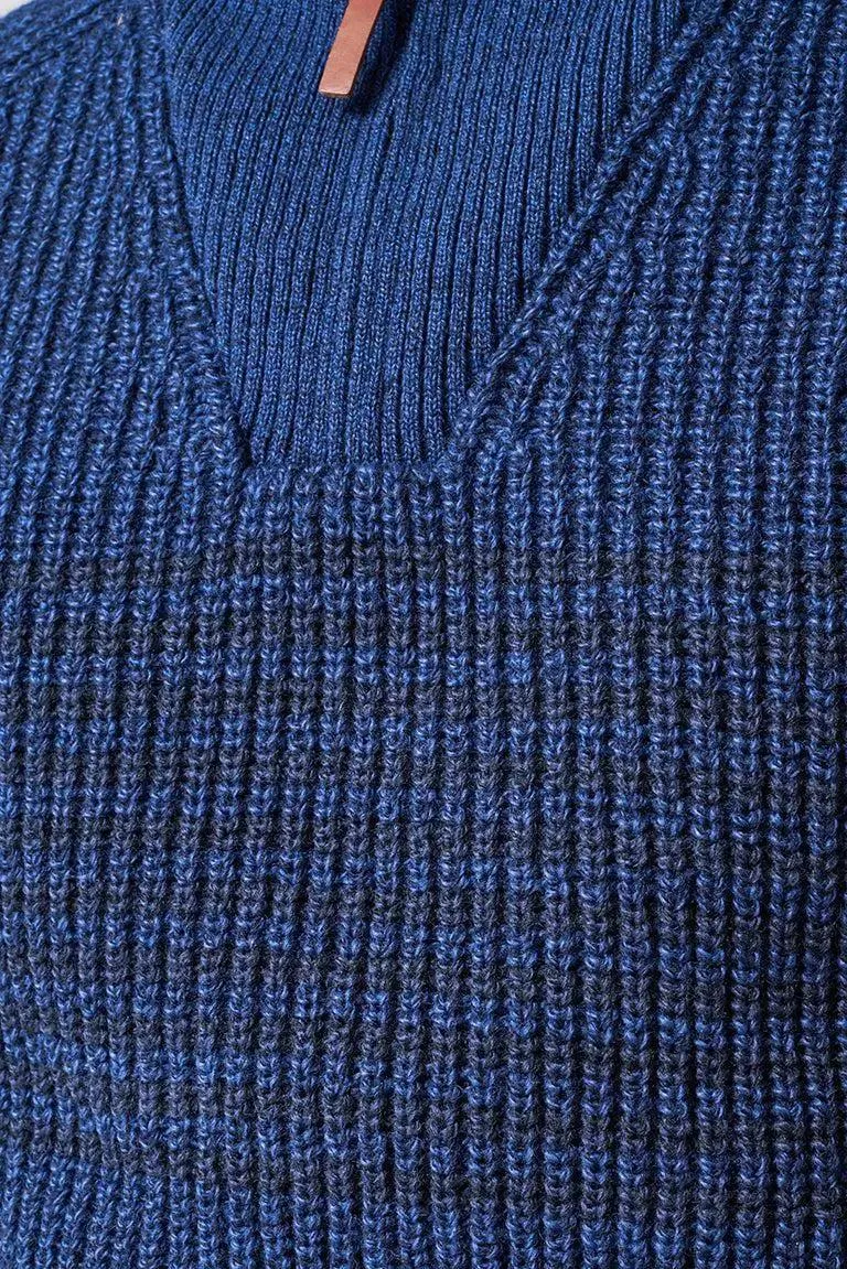 Jersey de lana con cuello alto, cenefa y cremallera - A3405