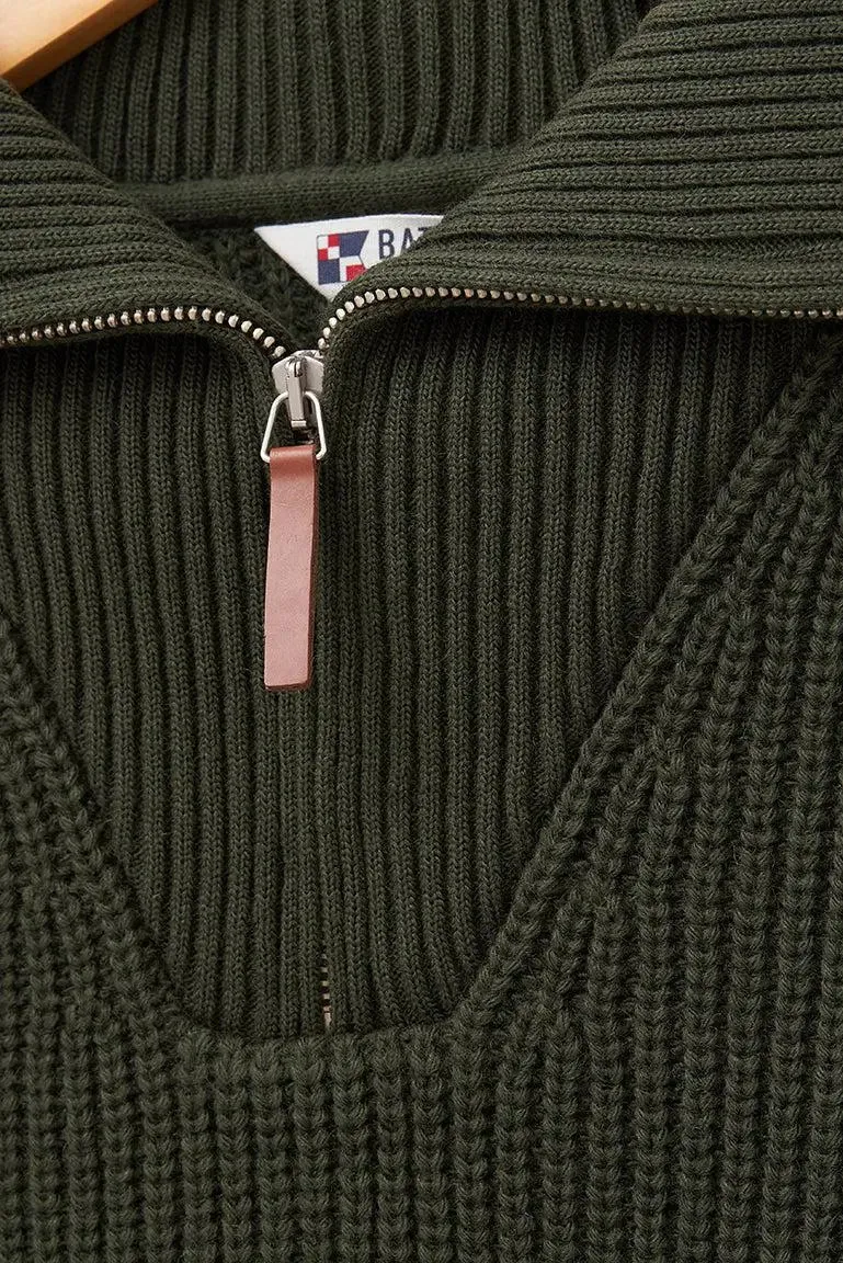Jersey de lana con cuello alto, cenefa y cremallera - A3405