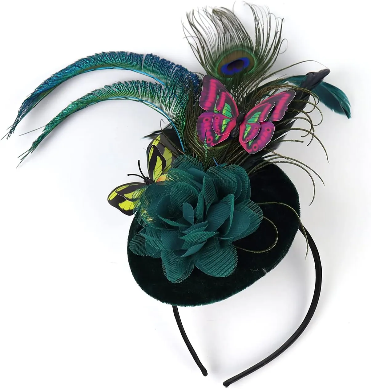 LATIMOON Fascinators Hat for Women Tea Party Headband Mini top Hats Cocktail Flower Mesh Feathers Hair Clip