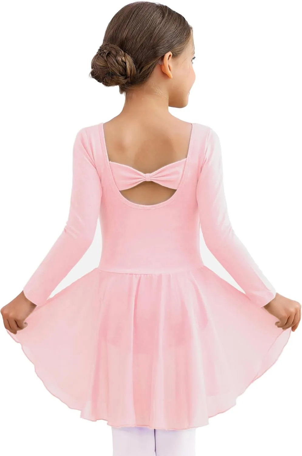 MdnMd Toddler Girls Ballet Dance Leotards Skirt Ballerina Ballet Outfit Dresses Camisole Puff Sleeve