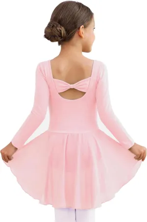 MdnMd Toddler Girls Ballet Dance Leotards Skirt Ballerina Ballet Outfit Dresses Camisole Puff Sleeve