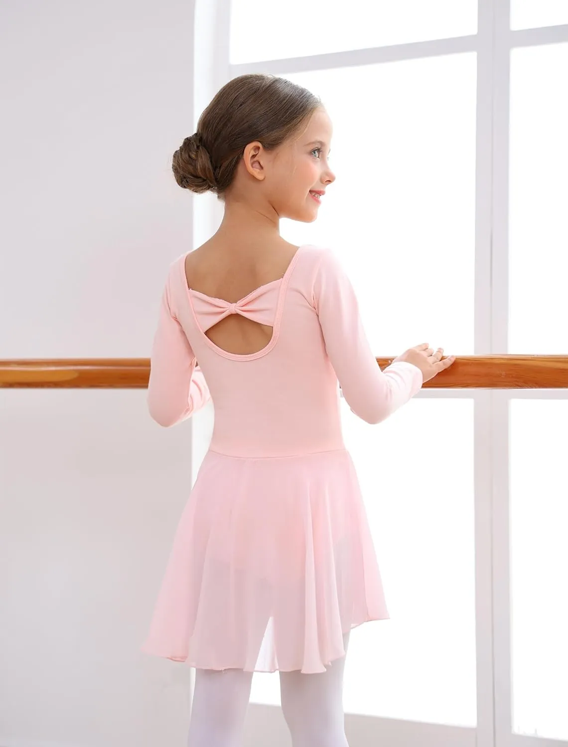 MdnMd Toddler Girls Ballet Dance Leotards Skirt Ballerina Ballet Outfit Dresses Camisole Puff Sleeve