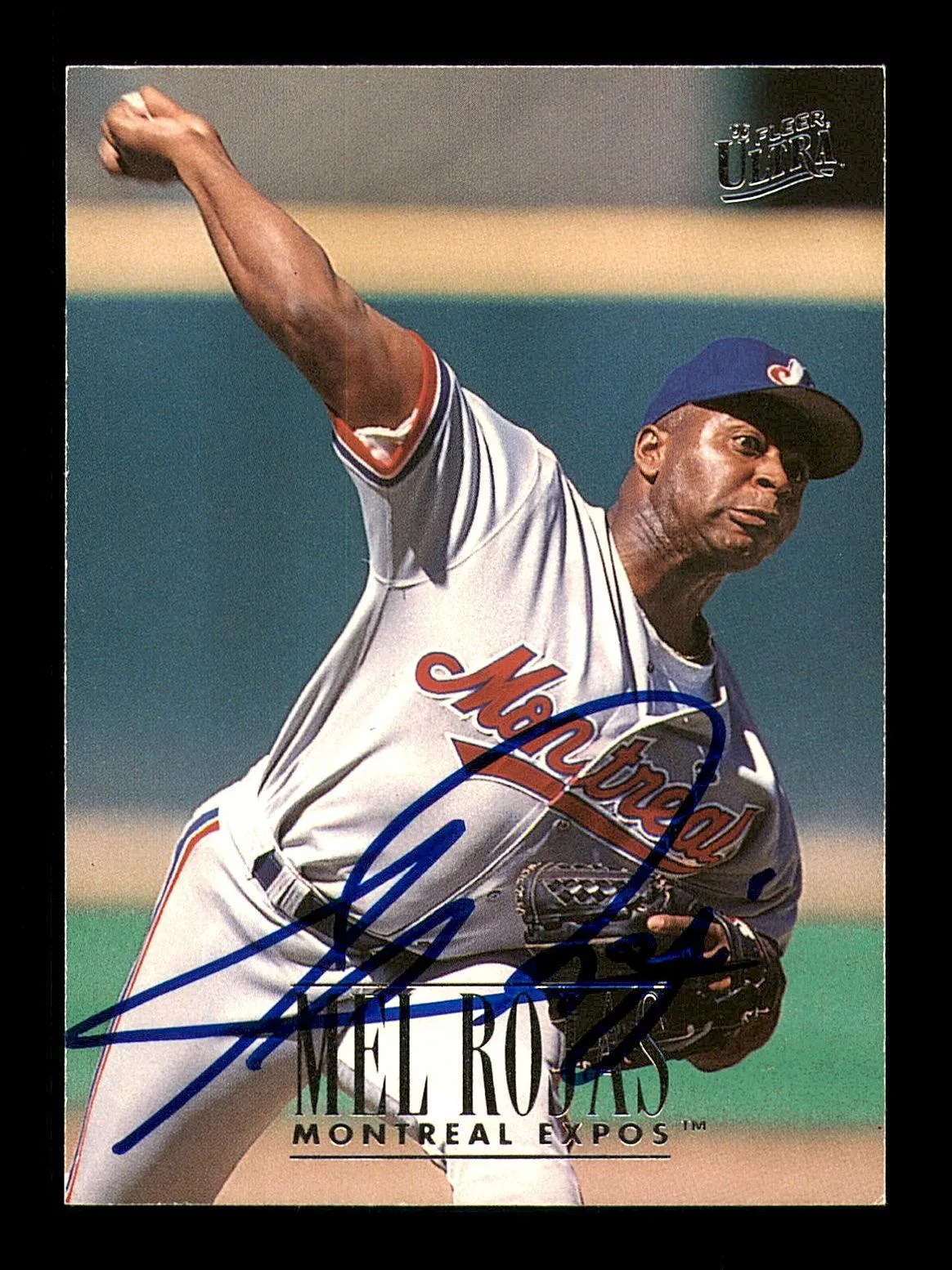 Mel Rojas Autographed 1996 Fleer Ultra Card #235 Montreal Expos SKU #184010