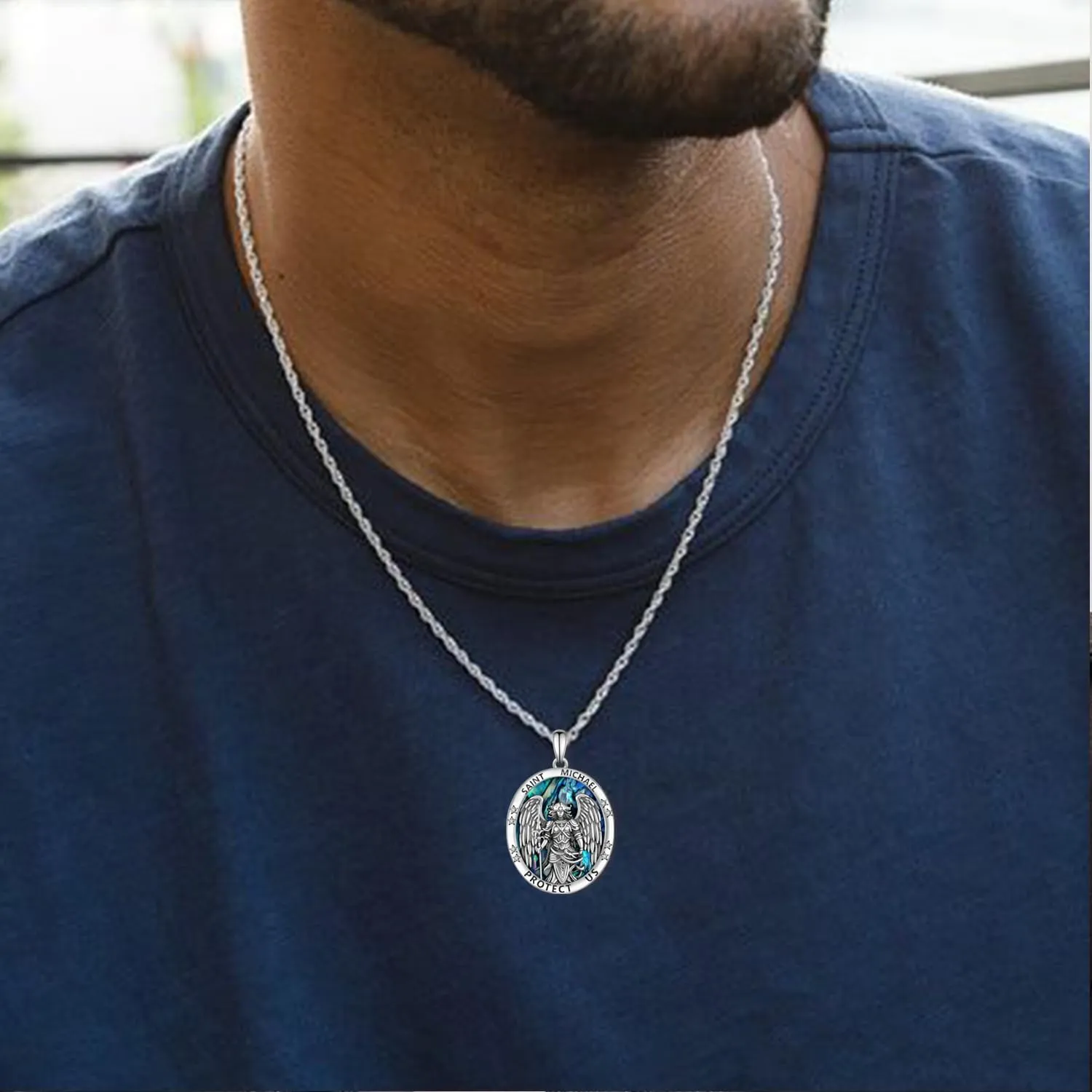St Michael/St Gerard/St Dymphna/Virgen de Guadalupe Necklace Sterling Silver Religious Necklace Religious Jewelry for Women Men