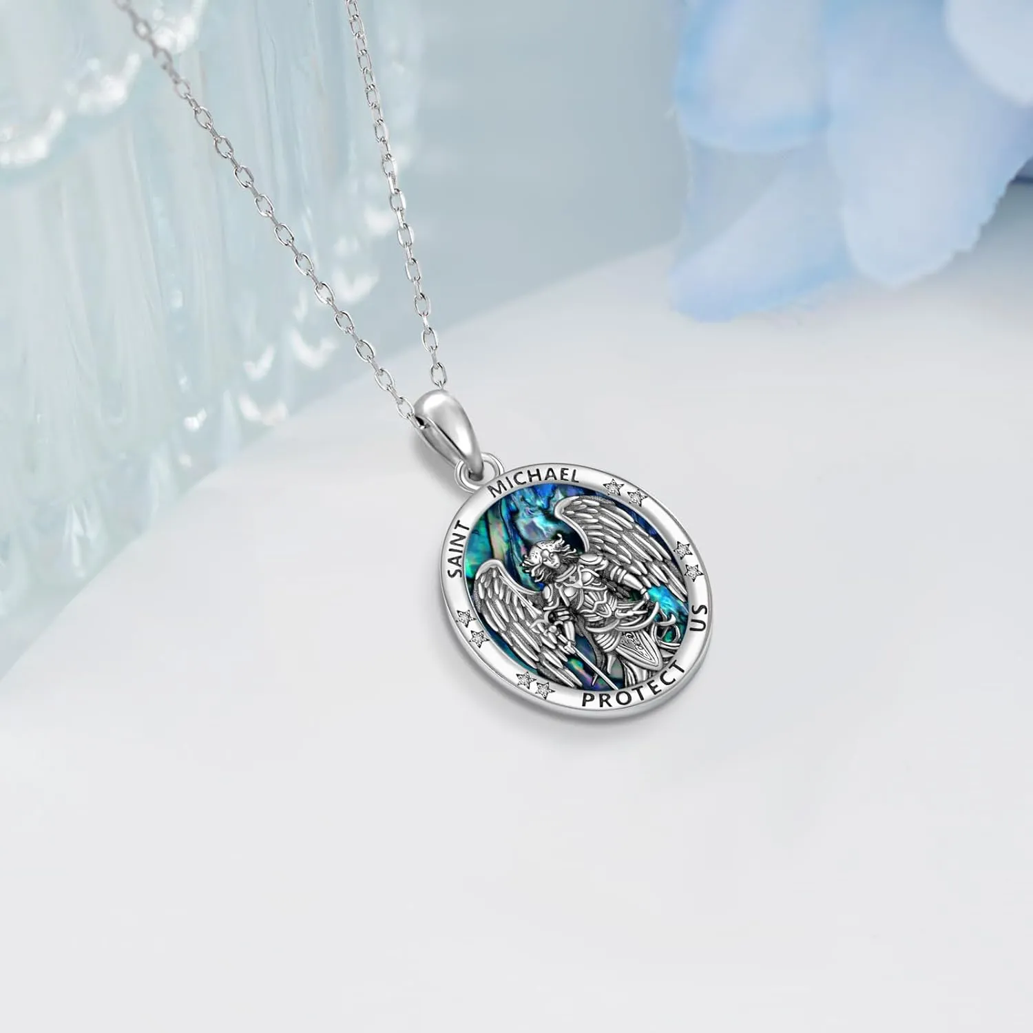 St Michael/St Gerard/St Dymphna/Virgen de Guadalupe Necklace Sterling Silver Religious Necklace Religious Jewelry for Women Men