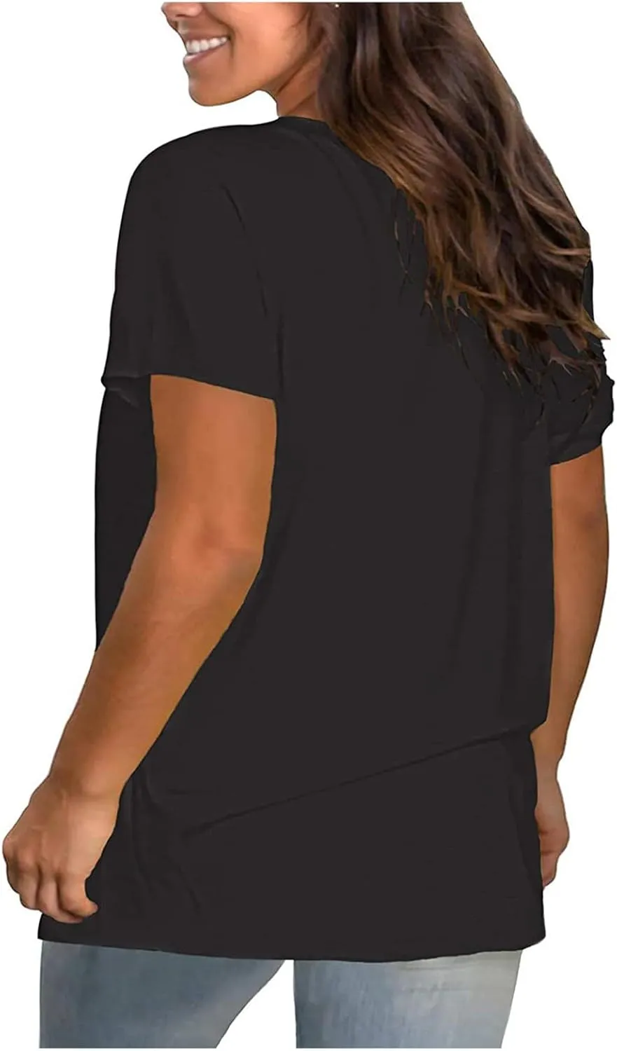 Summer Tops for Women 2025 Trendy Short Sleeve Tshirts Casual Loose Crew Neck T Shirts Plus Size Workout Tunic Blouse