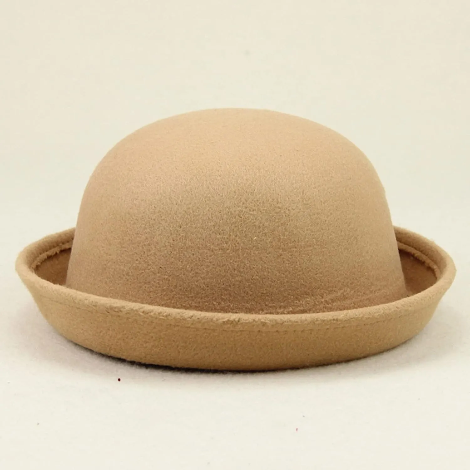 Women Felt Hat, Bucket Hat, Adjustable Vintage Bowler Suede Wool Hat with Bowknot Fall Bell Round Cap