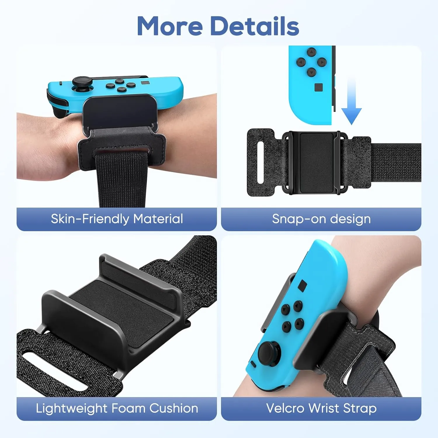 YUANHOT Wrist Bands for Nintendo Switch Just Dance 2025 2024 2023 & Zumba Burn It Up, Adjustable Elastic Straps for Switch & Switch OLED Joy Con Controller, 2 Pack Wristbands for Kid and Adult - Black